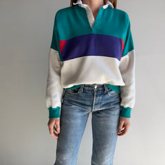 1990s Color Block Rugby Sweatshirt