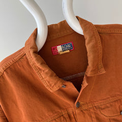 1990s Jordache Rusty Terracotta Over Dyed Jordache Denim Jean Jacket