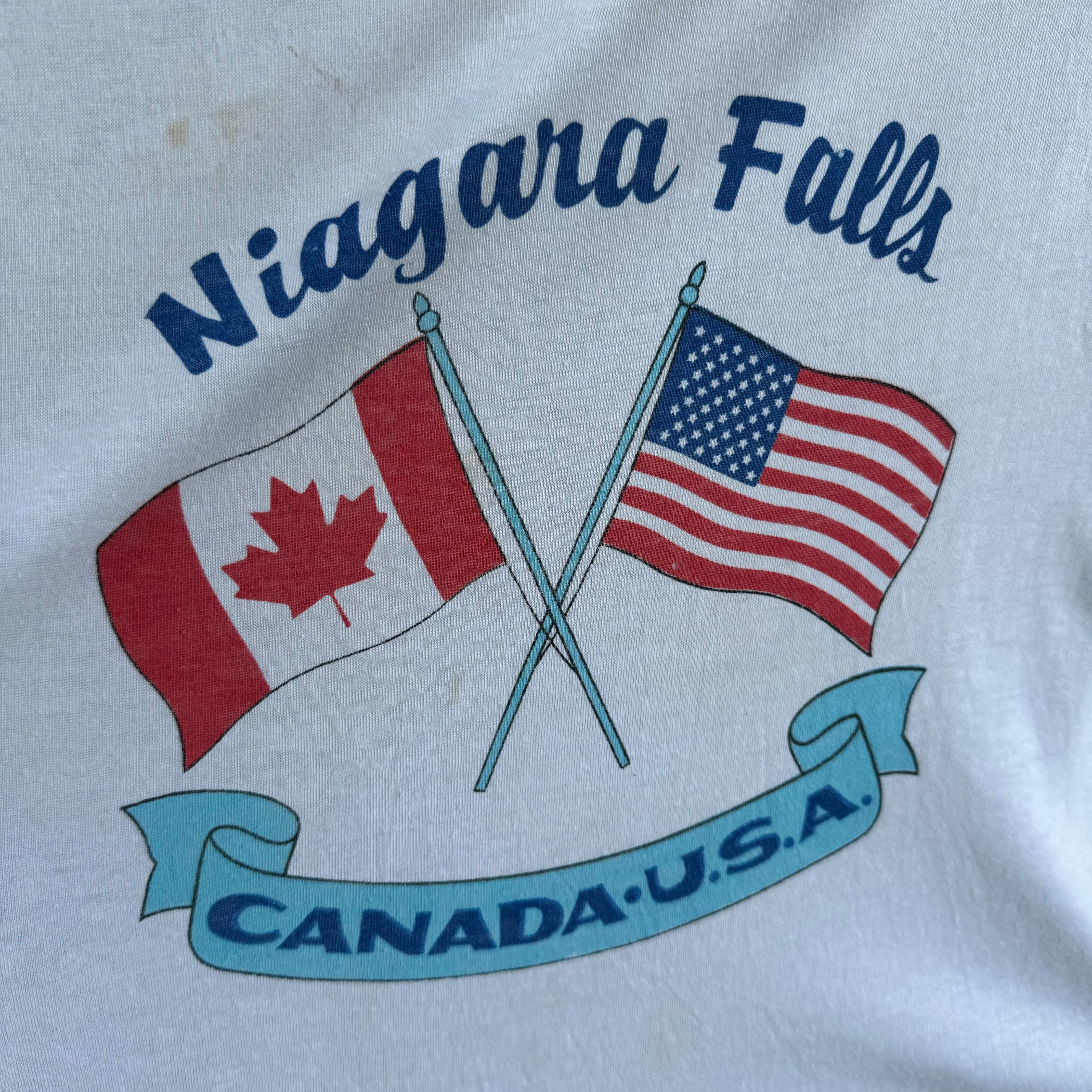 1970s Niagara Falls Canada x USA Ring T-Shirt