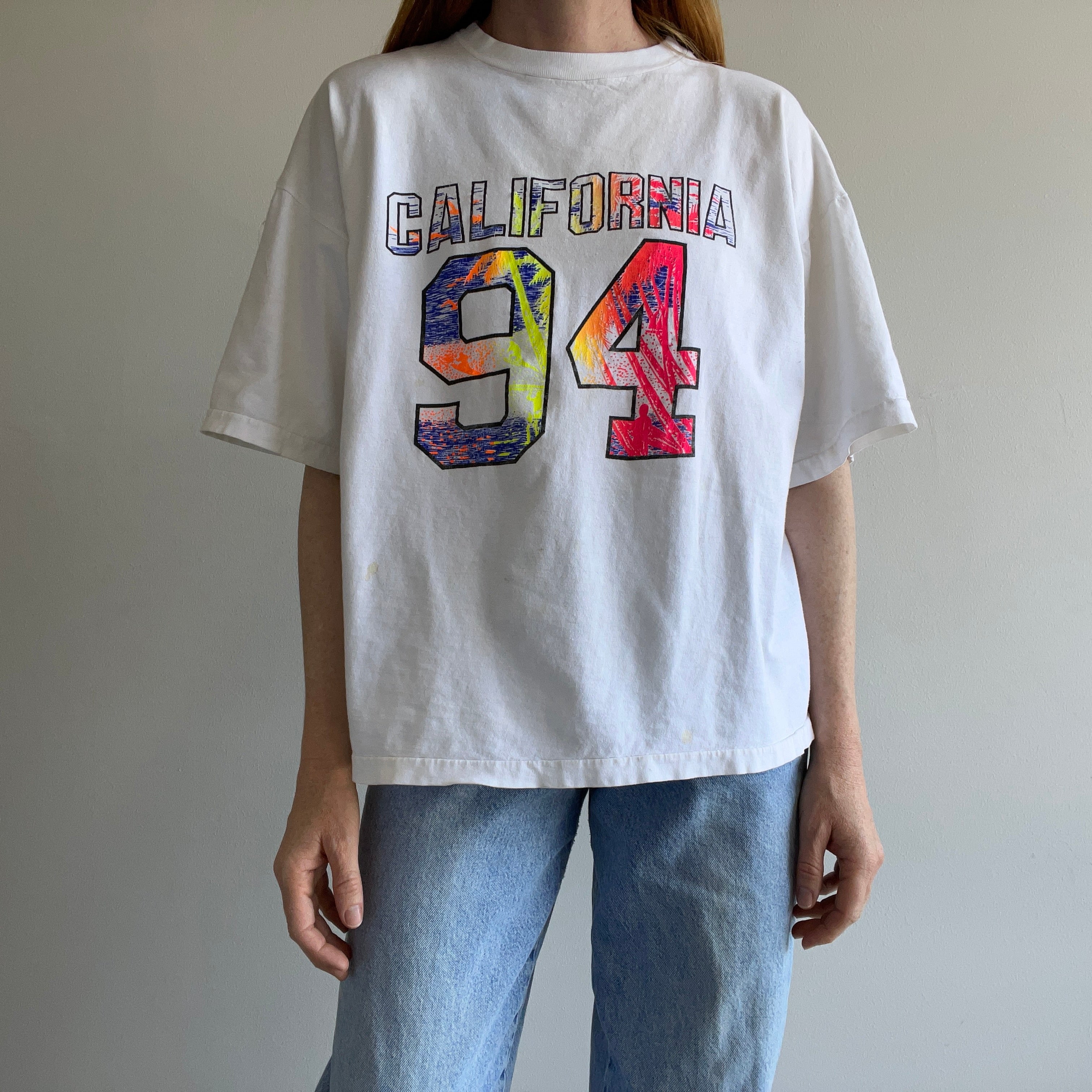 1994 California Tourist T-Shirt from Venice Beach - Holes + Stains