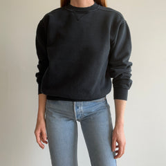 1990s Heavyweight Structured Blank Black Sweatshirt by Jerzees
