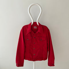 1990s Over dyed Super Soft Red Denim Jean Jacket