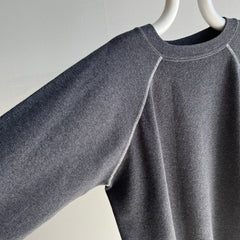 1980s Slouchy ReDyed Deep Gray Sweatshirt by Hanes