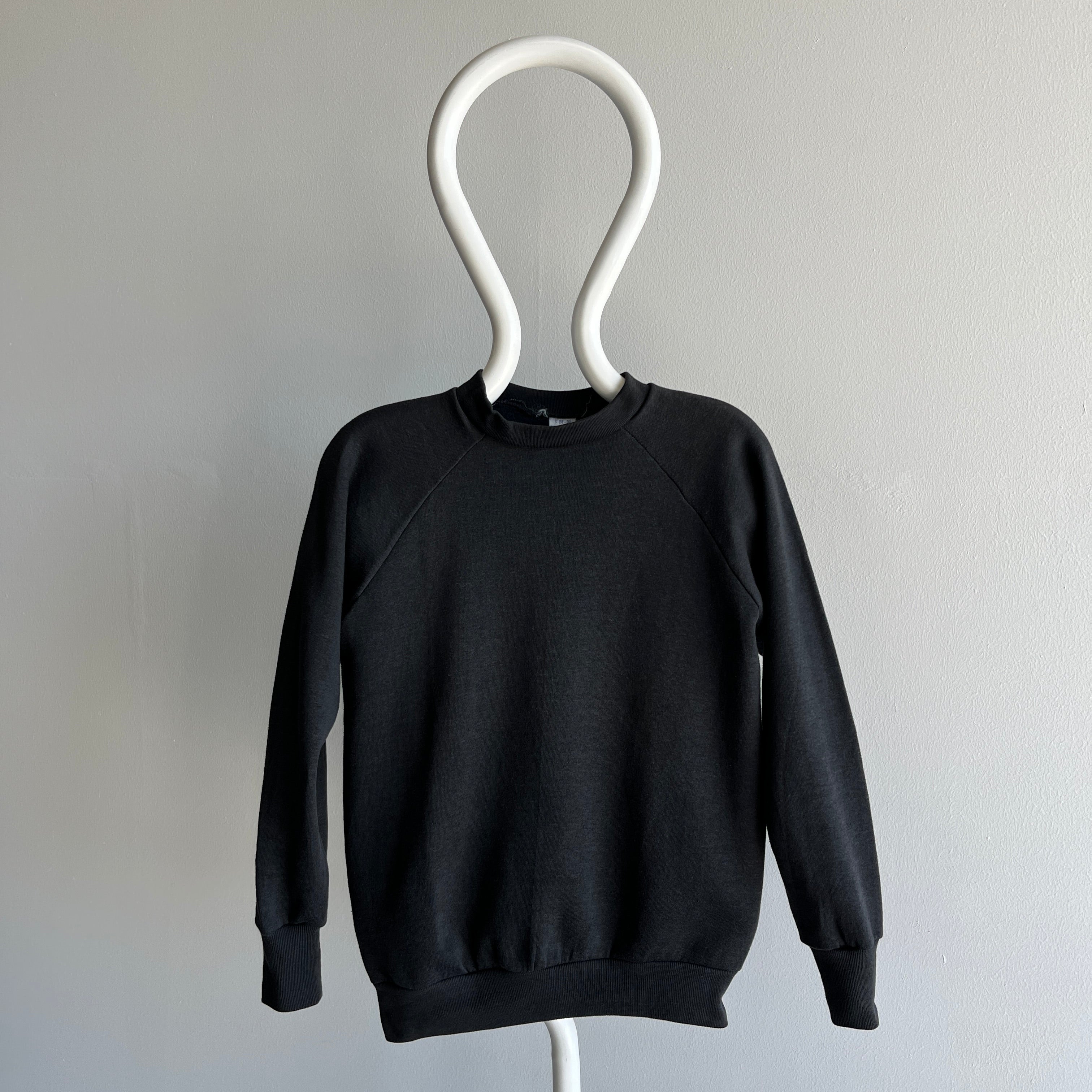 1980s Blank Black Healthknit Sweatshirt - Swoon