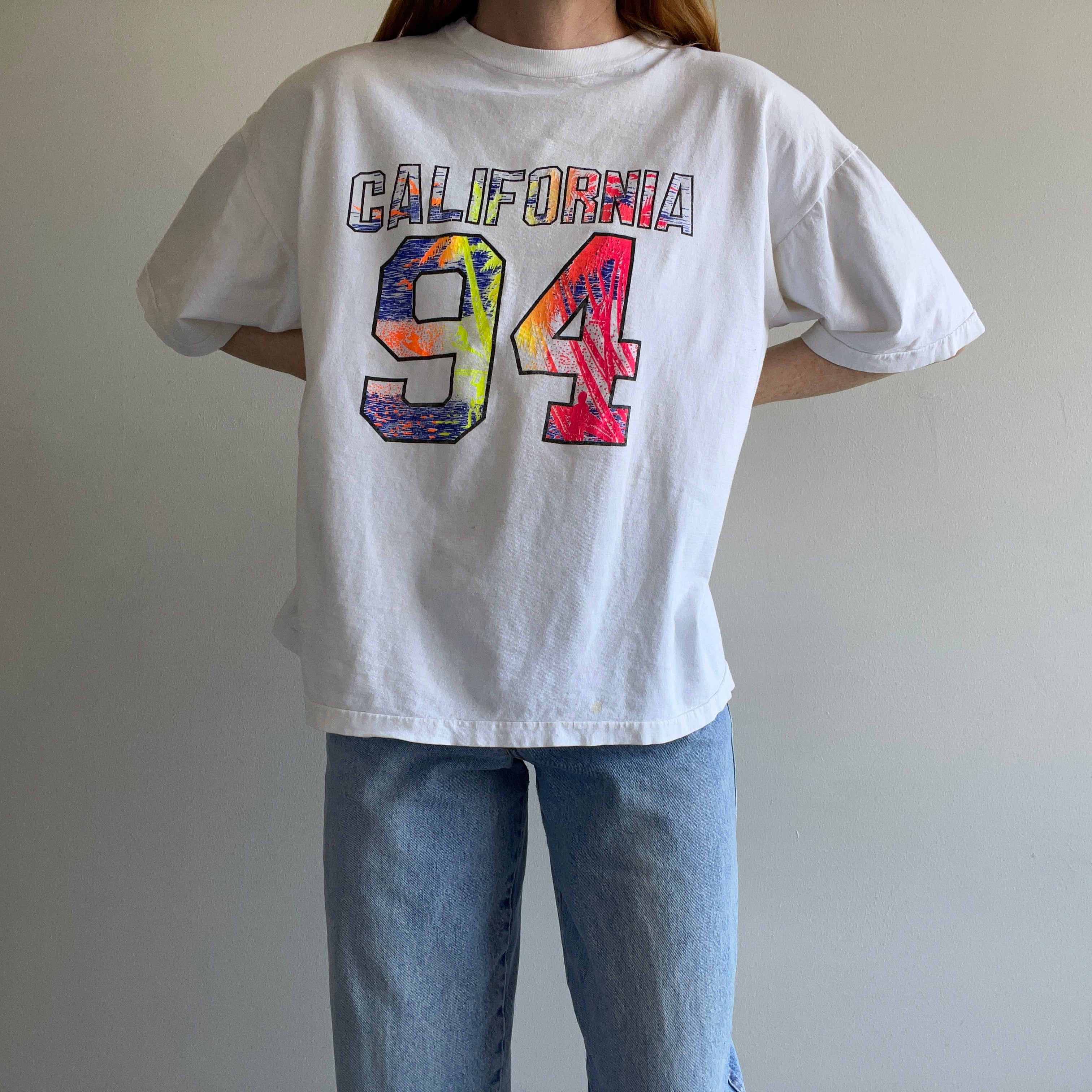 1994 California Tourist T-Shirt from Venice Beach - Holes + Stains