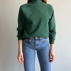1970s Adorable Forest Green Turtleneck Sweatshirt - THE BEST