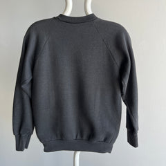 1980s Blank Black Healthknit Sweatshirt - Swoon