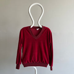 1980s V-Neck Velour Style Sweatshirt by Avon - Yes, that's right - Avon