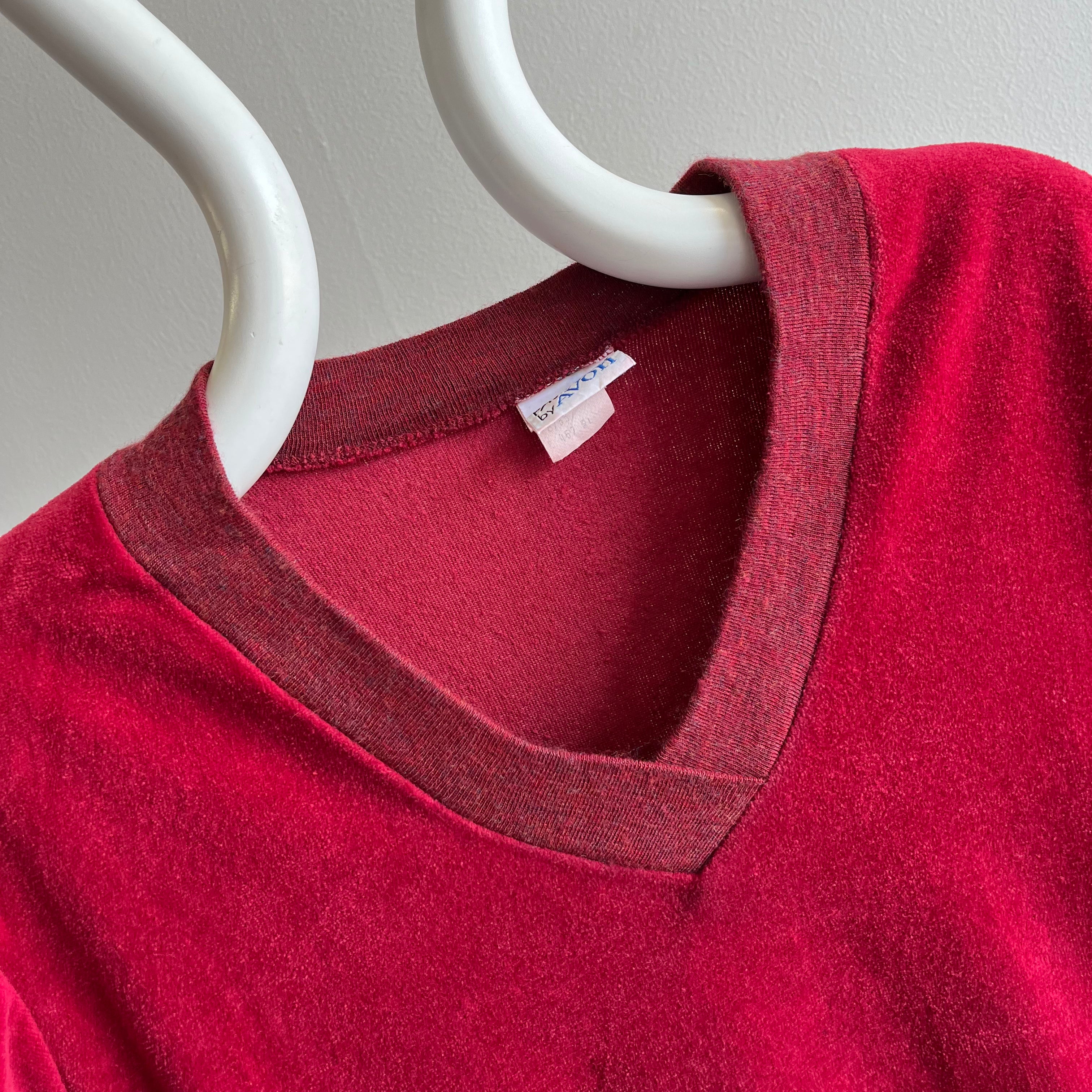 1980s V-Neck Velour Style Sweatshirt by Avon - Yes, that's right - Avon