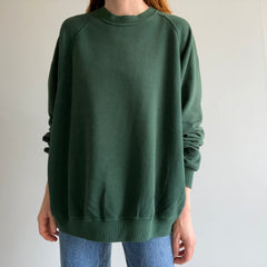 1980s Blank Forest Green Relaxed Fit Raglan by Jerzees