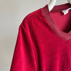 1980s V-Neck Velour Style Sweatshirt by Avon - Yes, that's right - Avon