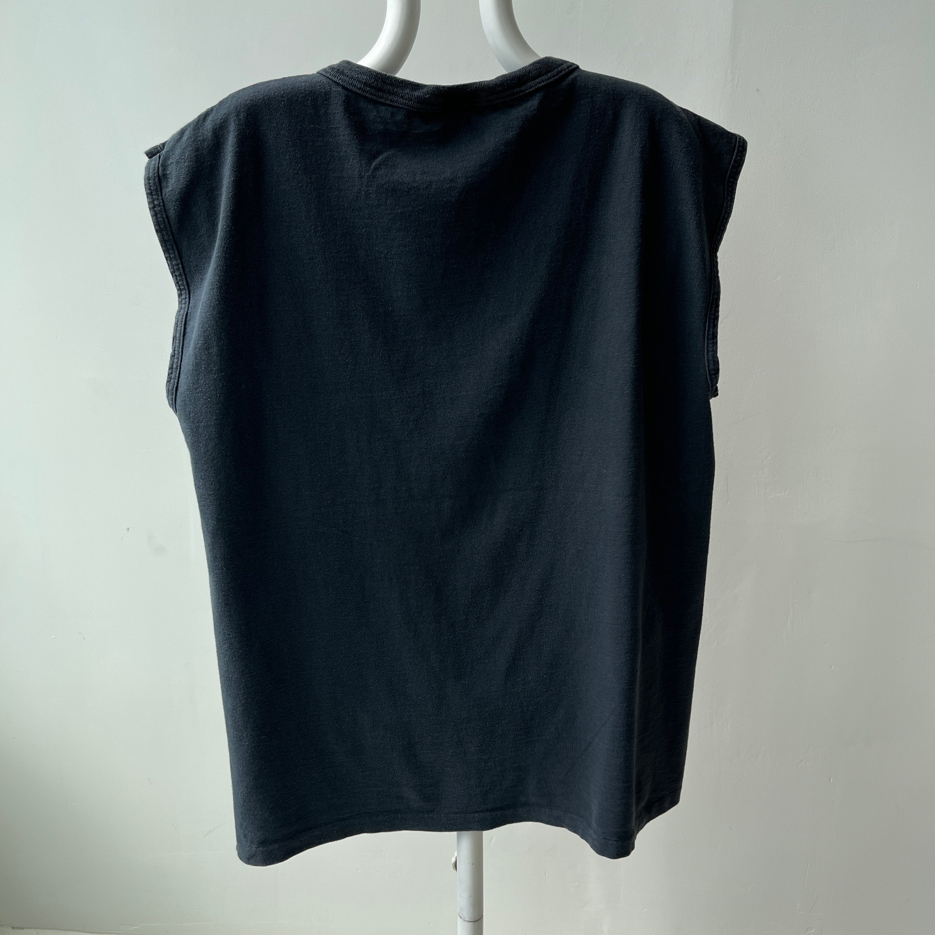 1980s Faded Blank Black FOTL Pocket T-Shirt