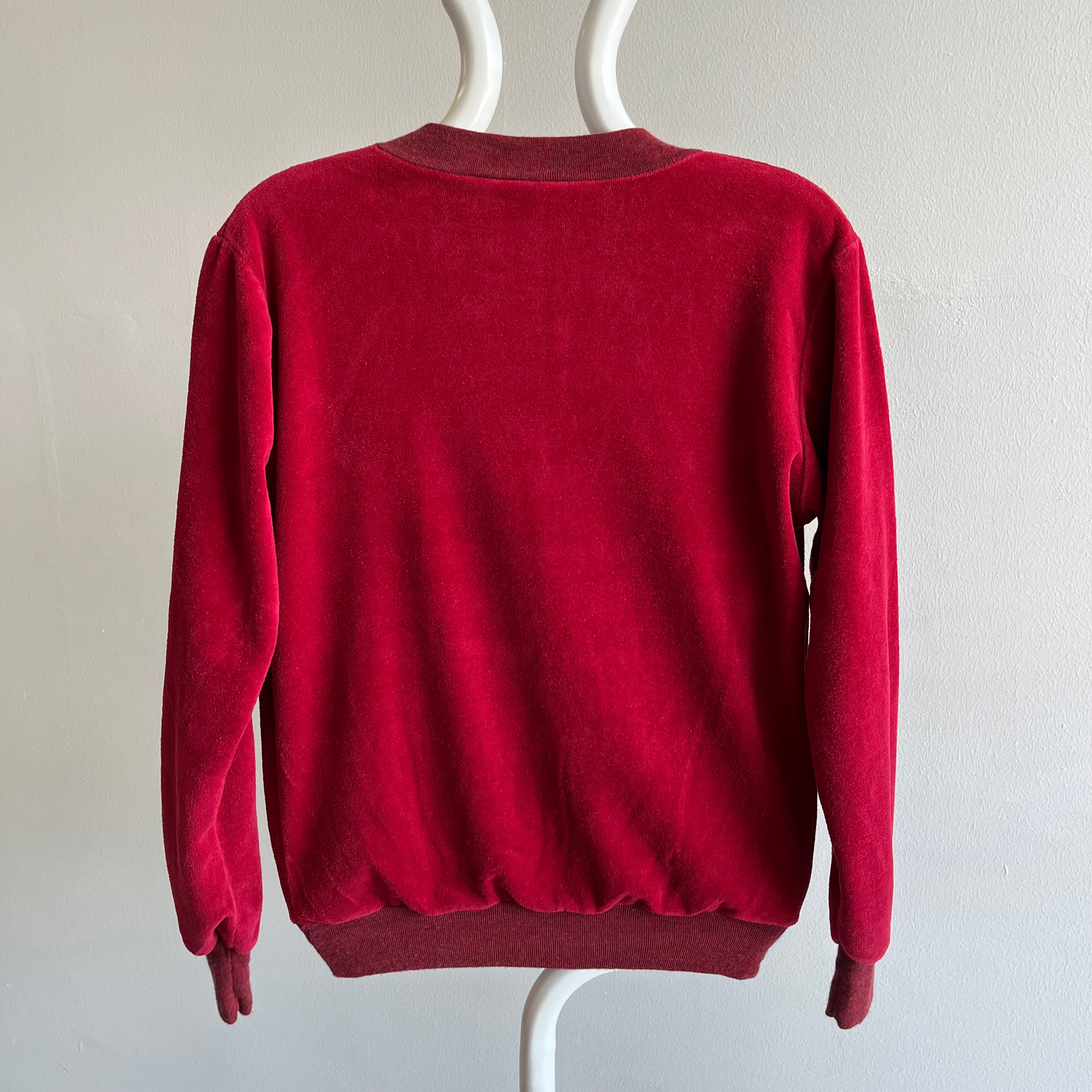 1980s V-Neck Velour Style Sweatshirt by Avon - Yes, that's right - Avon