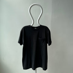 1980s Faded Blank Black FOTL Pocket T-Shirt