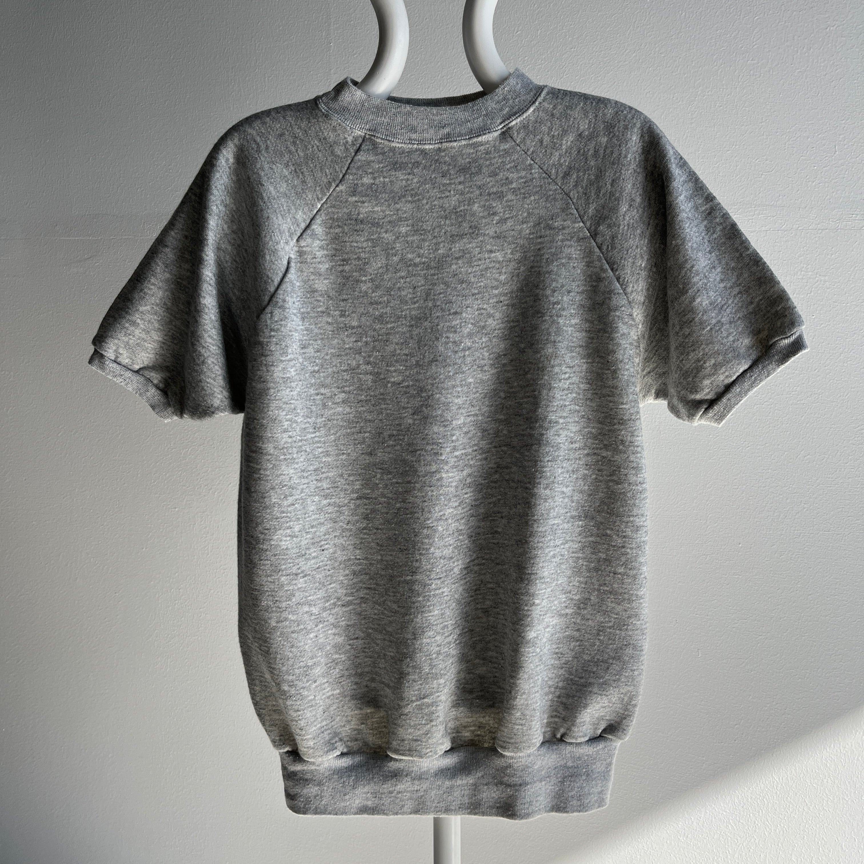 1980s Blank Gray Warm Up Sweatshirt