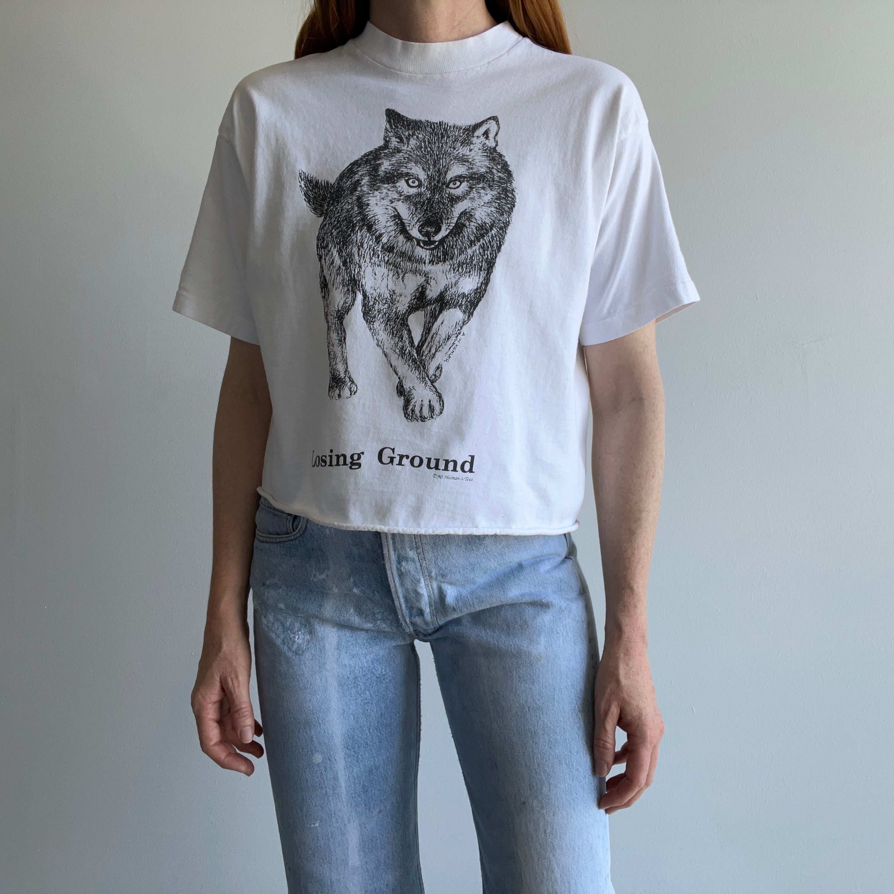 1990 Wolf T-Shirt DIY Crop