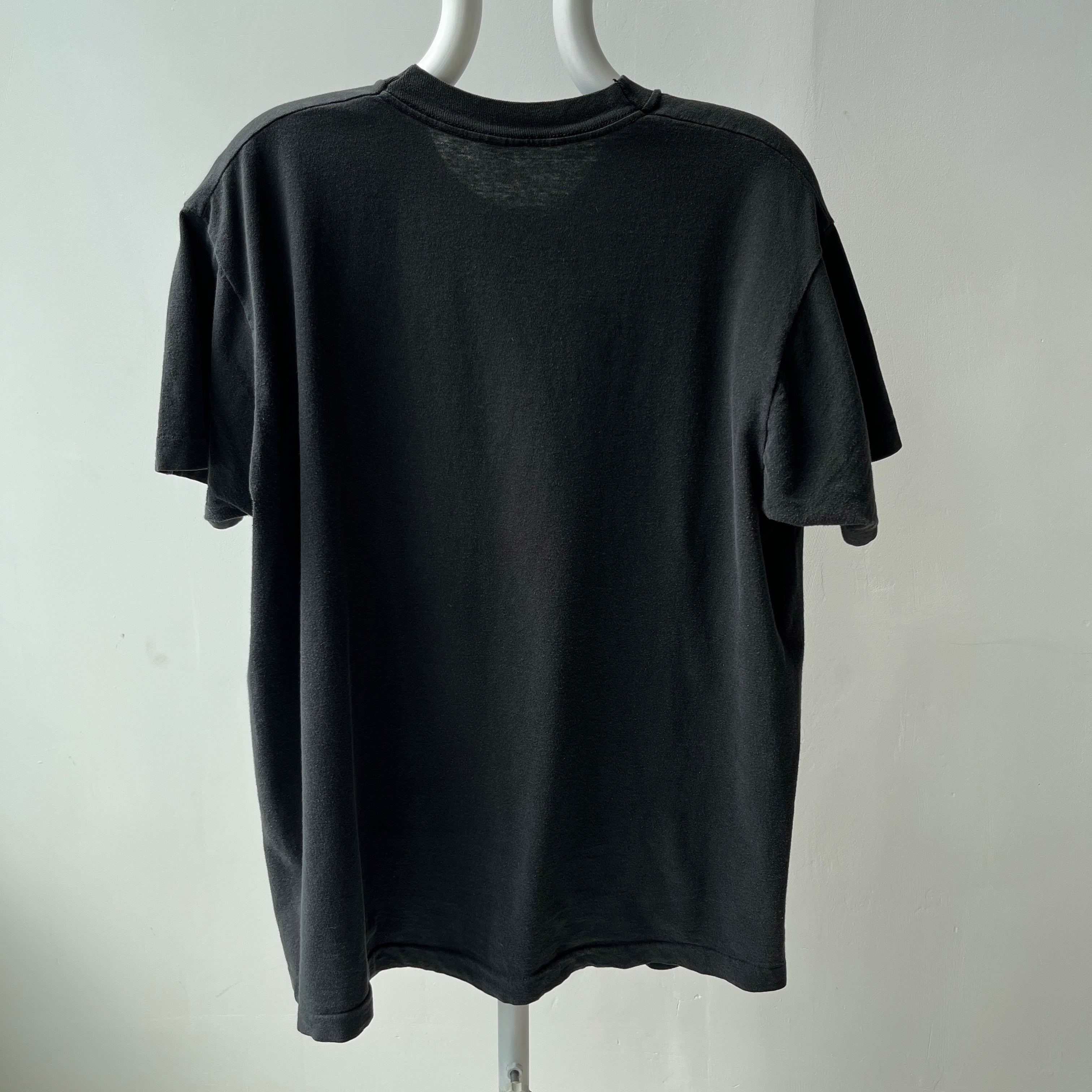 1980s Faded Blank Black FOTL Pocket T-Shirt