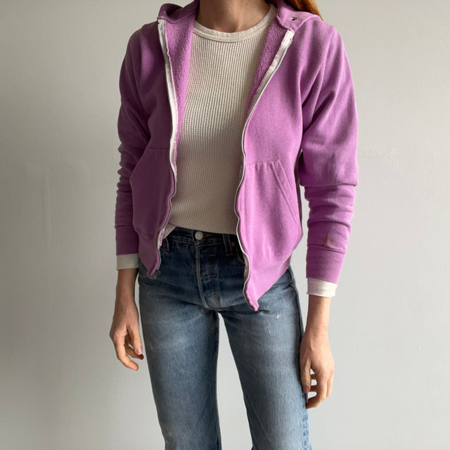 1980s Lavender Zip Up Hoodie