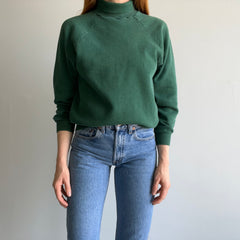 1970s Adorable Forest Green Turtleneck Sweatshirt - THE BEST