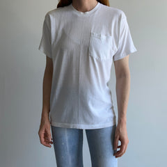 1980s Blank White Pocket T-Shirt