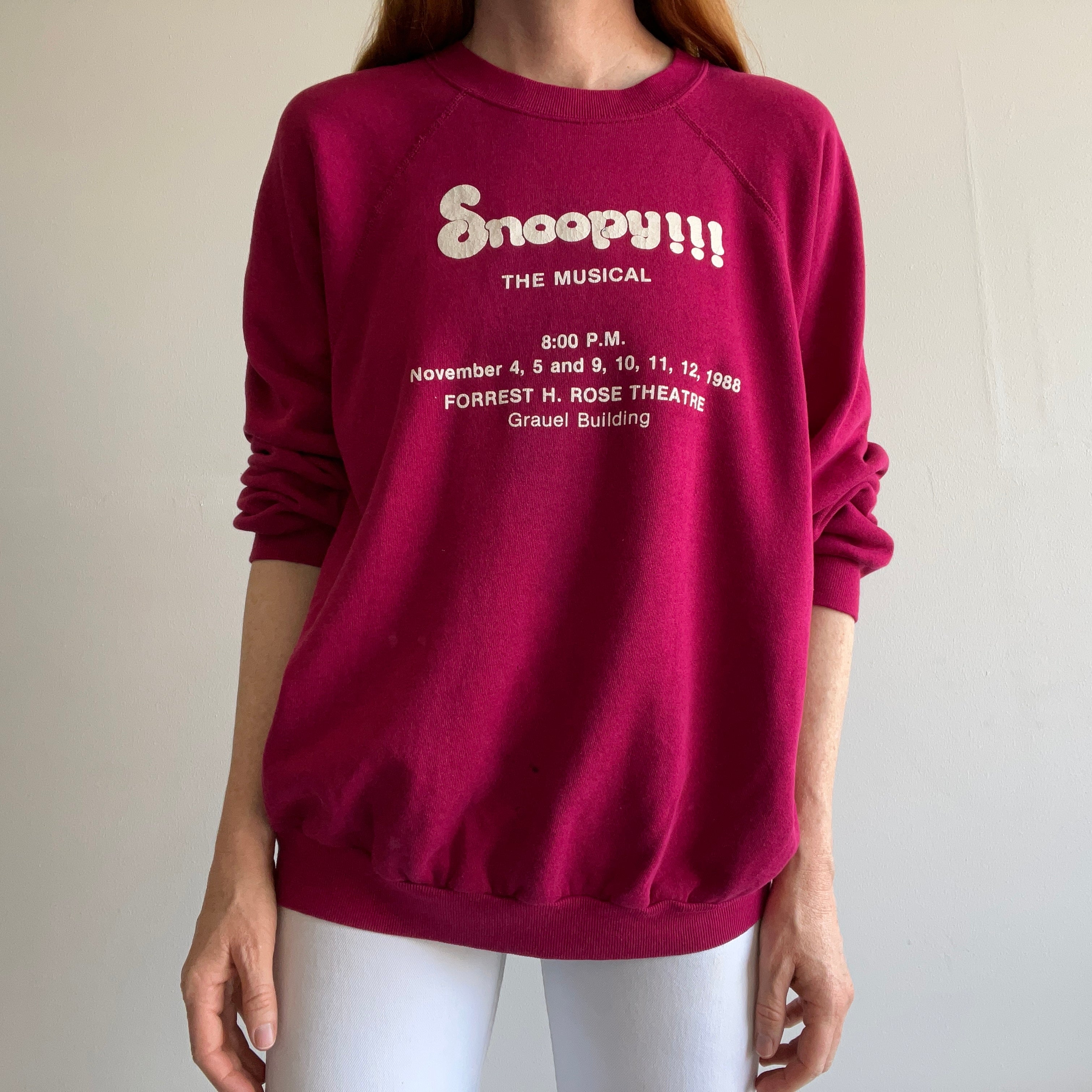 1980s Snoopy The Musical Sweatshirt with Lots of Details