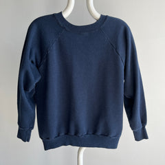 1980s Blank Navy Raglan - Soft and Medium Weight