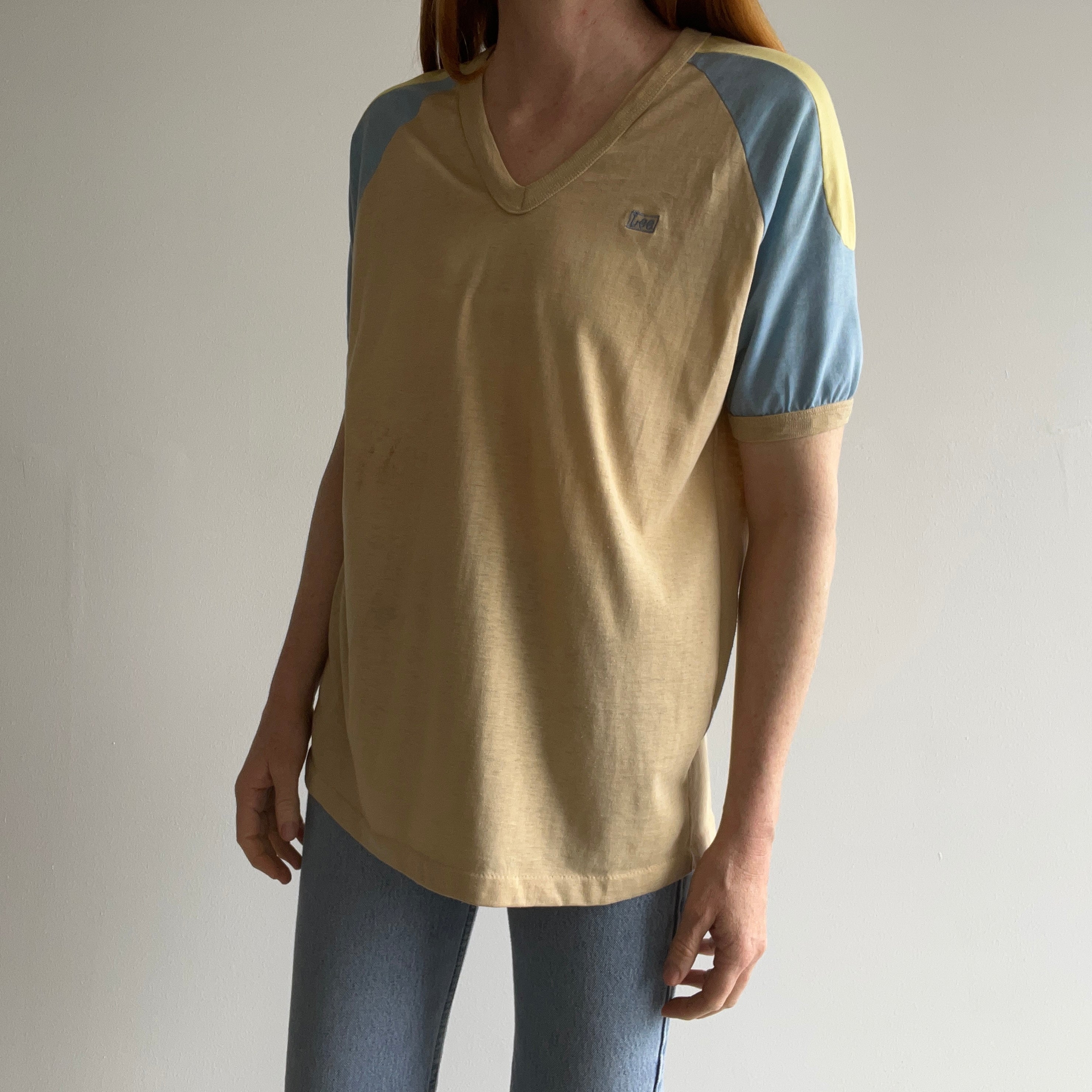 1970s Tri-Colored Lee Brand T-Shirt - !!!!!!