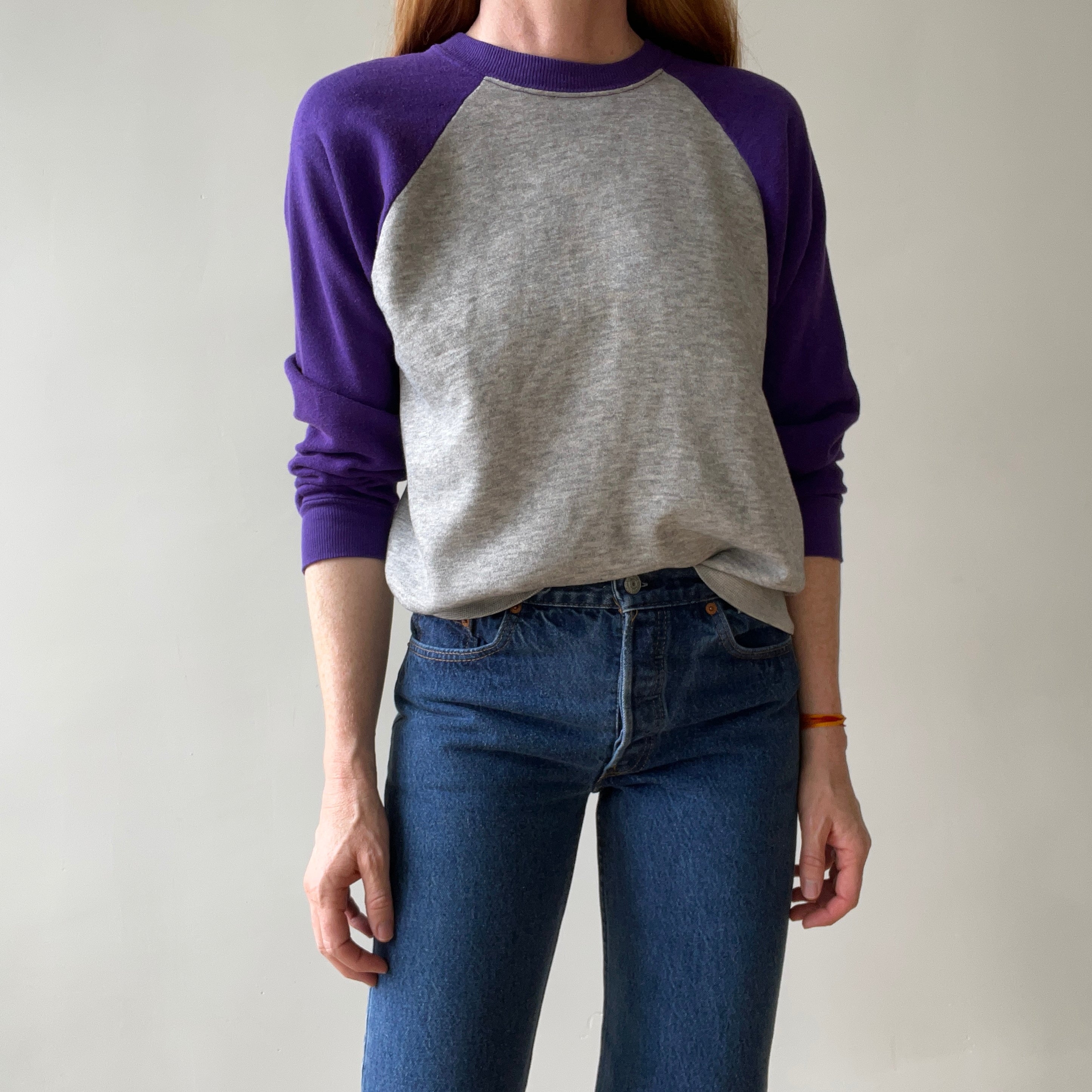 1970s Grey/Purple Two Tone Sweatshirt