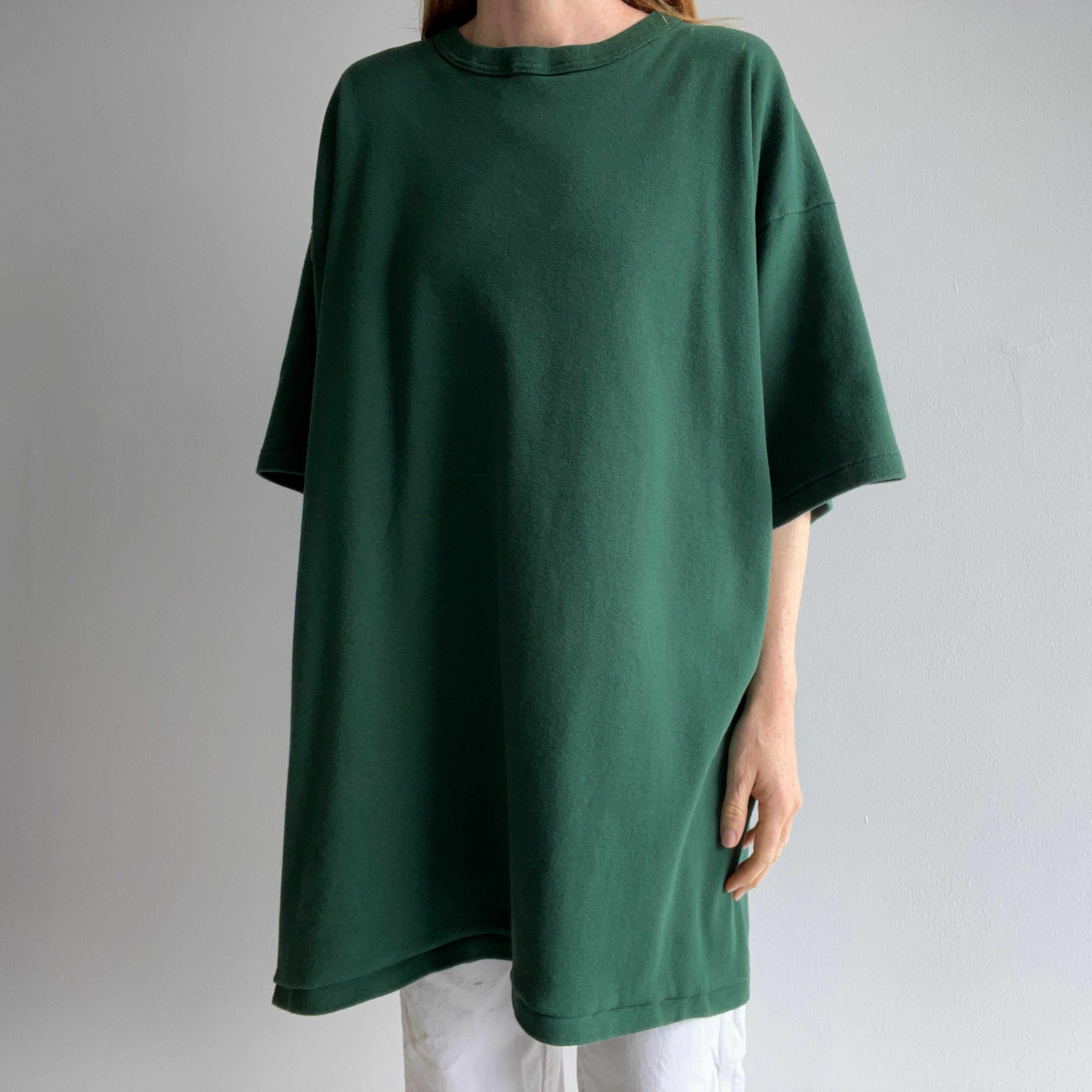 1980s One Size Fits Most Knit Deep Green T-Shirt