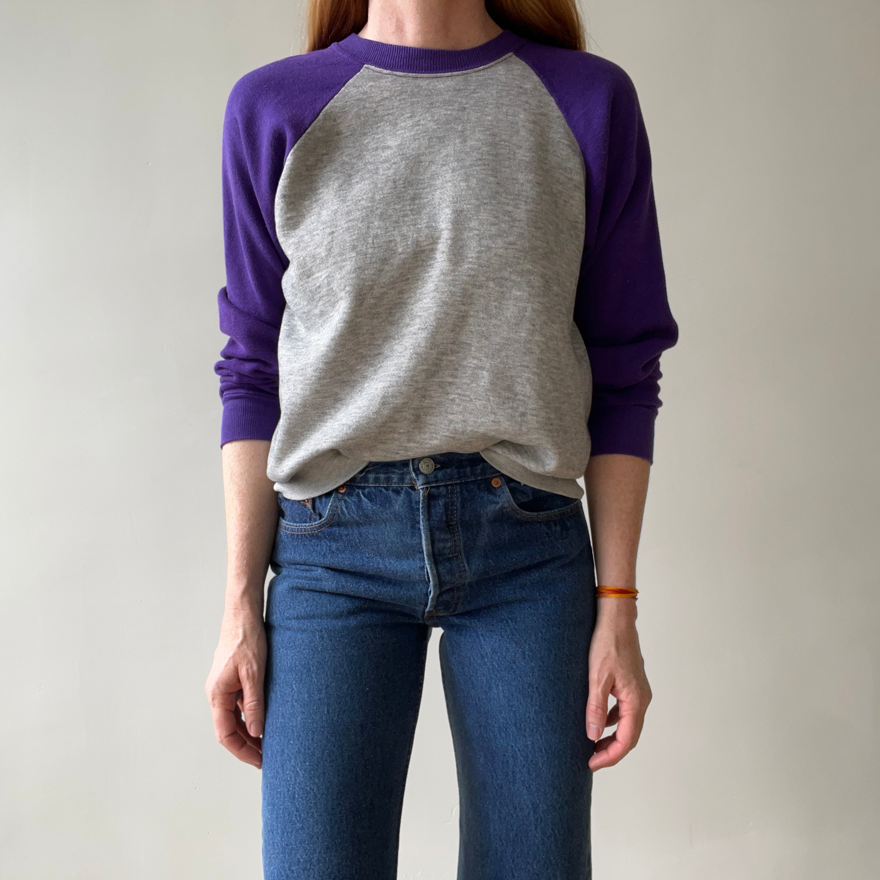 1970s Grey/Purple Two Tone Sweatshirt