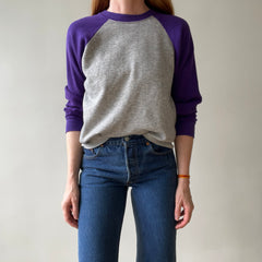 1970s Grey/Purple Two Tone Sweatshirt