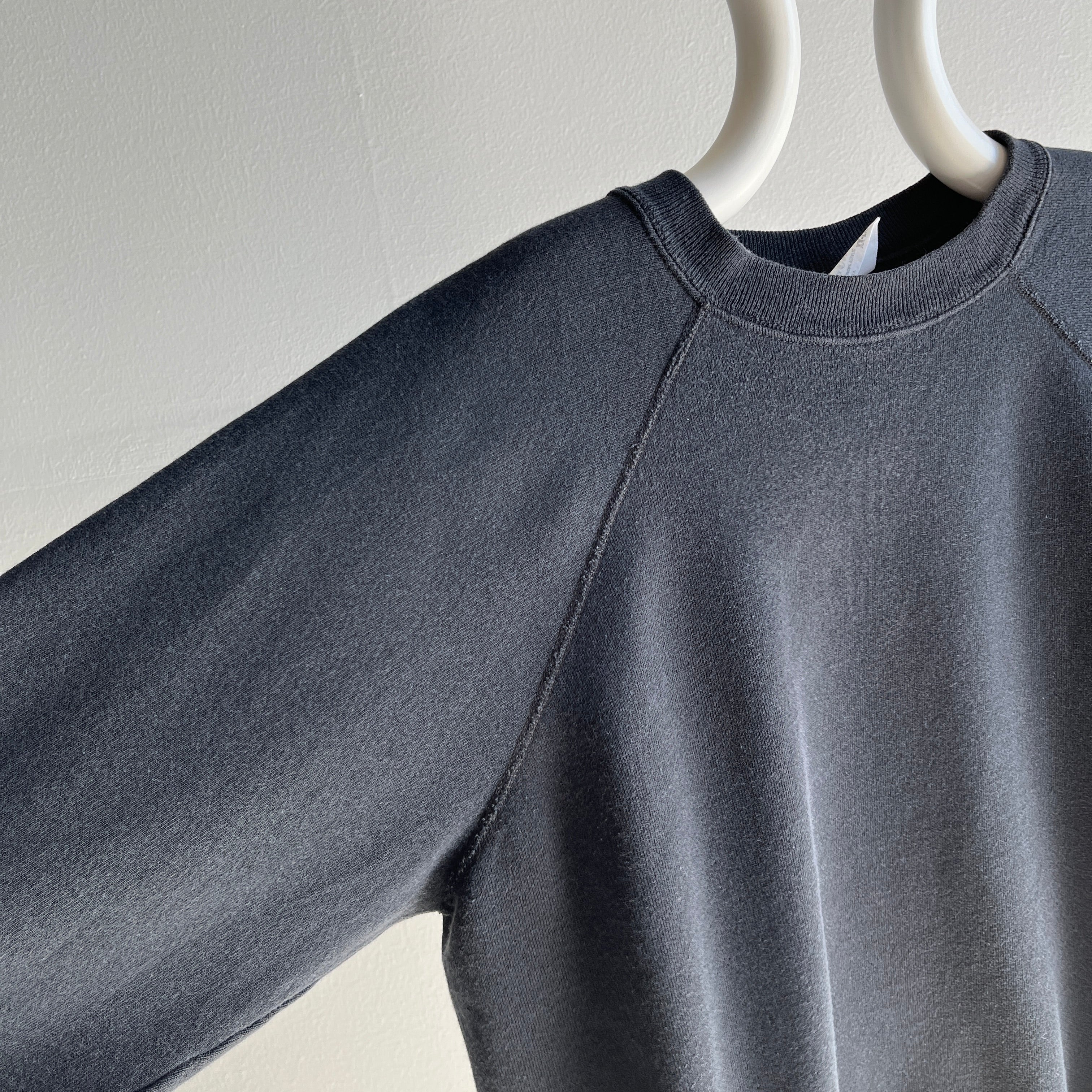 1980/90s Blank Black Raglan by Pannill/Hanes