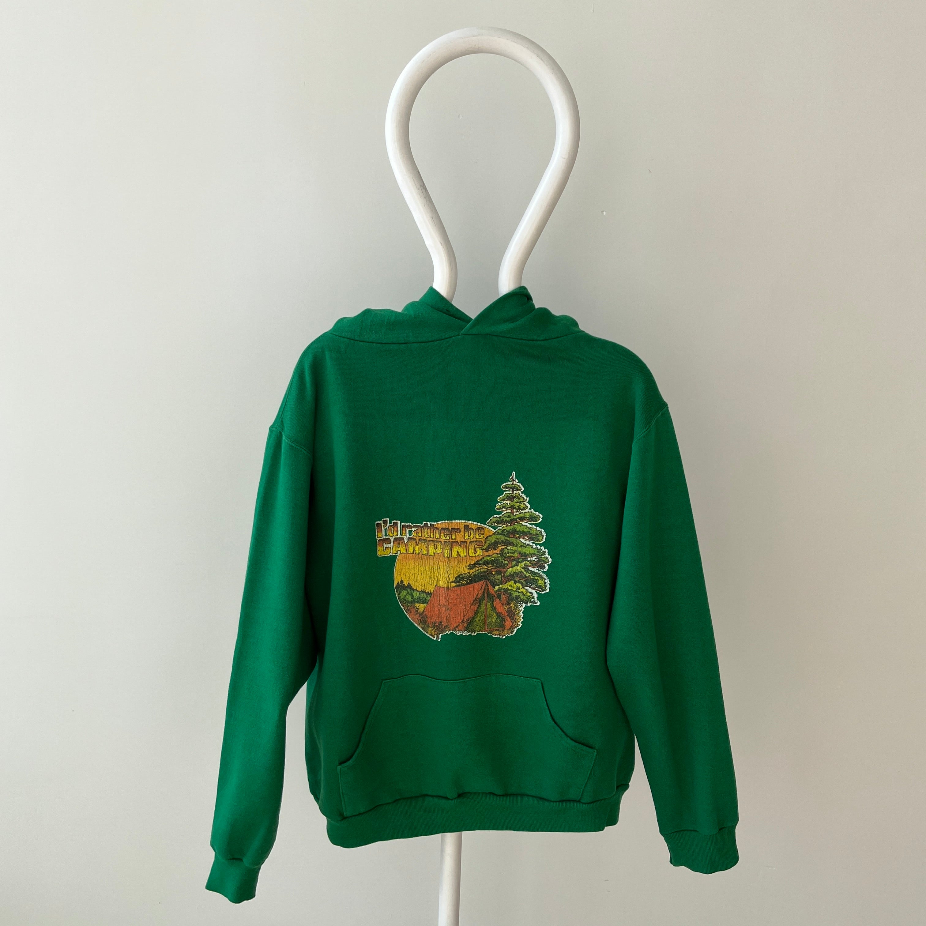 1980s I'd Rather Be Camping Pull Over Hoodie by Russell Brand