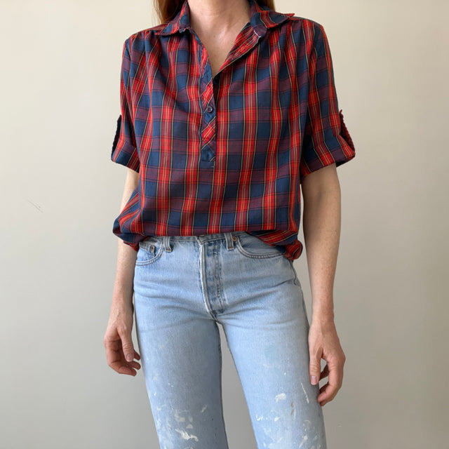 1970's Short Sleeve Henley Button Up