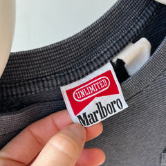 1990s Marlboro Gray and Black Striped Pocket T-Shirt