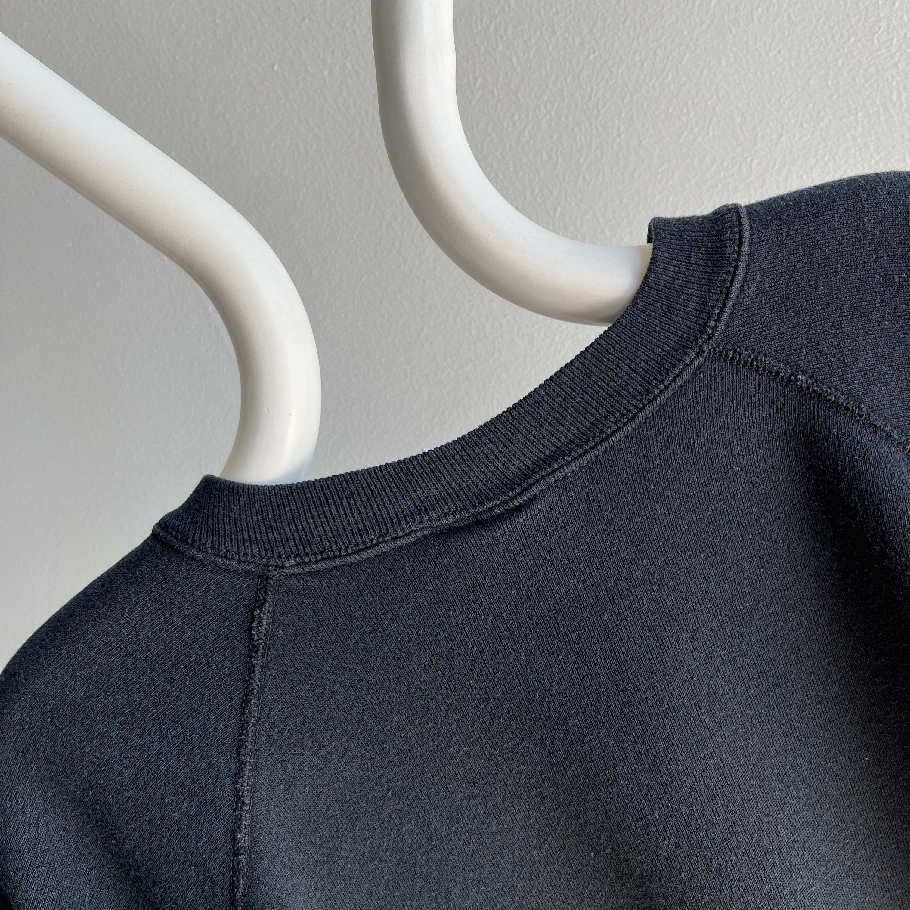 1980/90s Blank Black Raglan by Pannill/Hanes