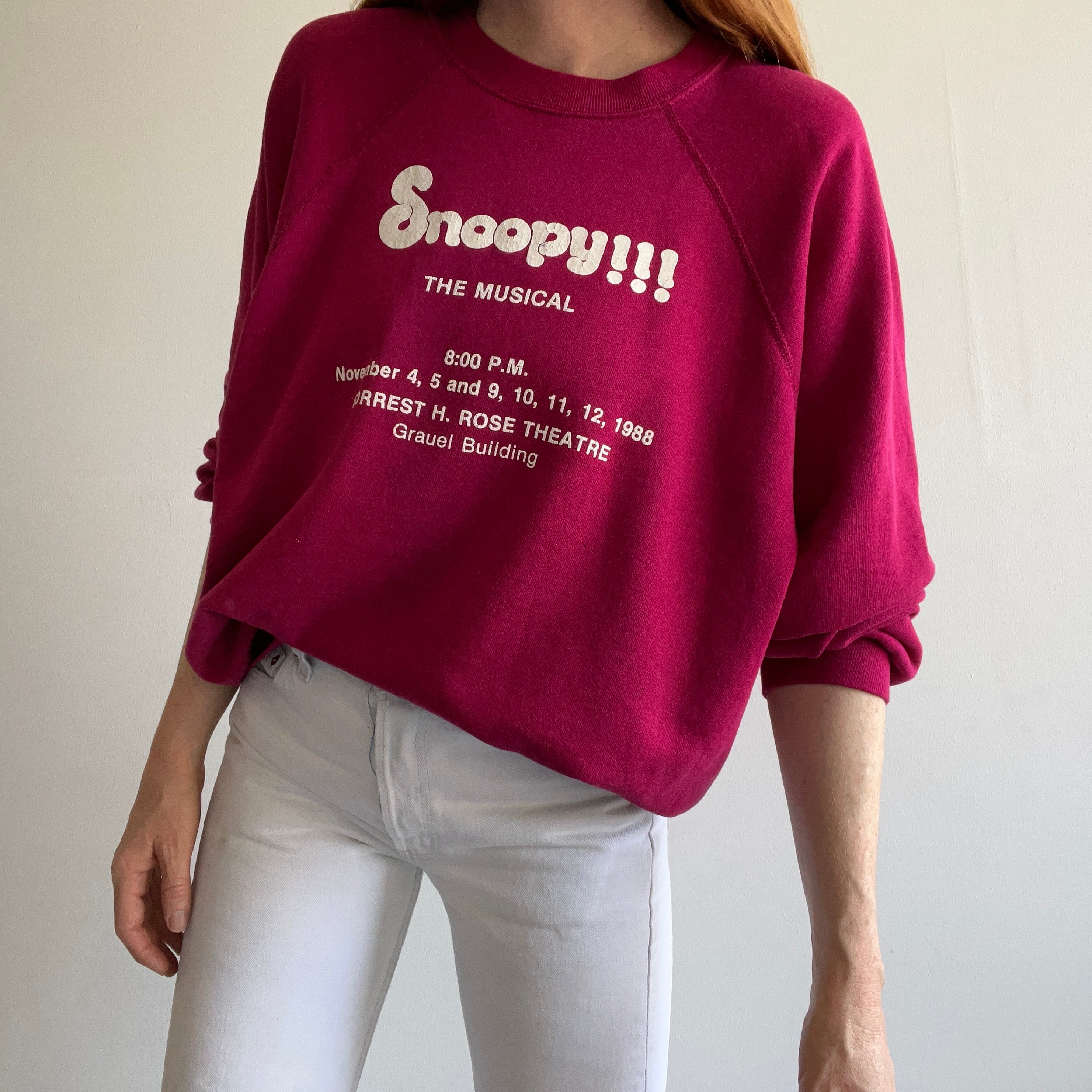 1980s Snoopy The Musical Sweatshirt with Lots of Details