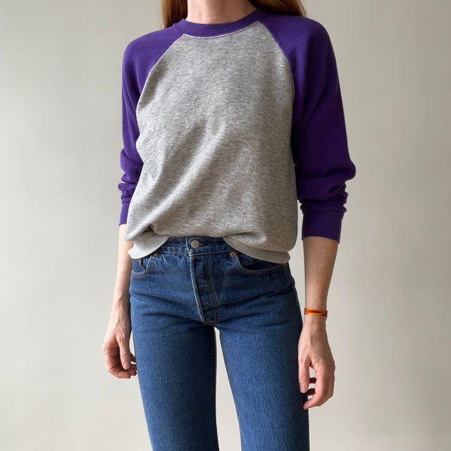 1970s Grey/Purple Two Tone Sweatshirt