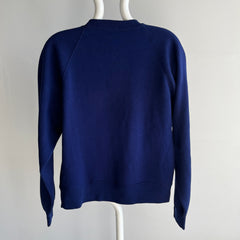 1970s Single V Creslan Acrylic Dark Navy Sweatshirt/Sweater