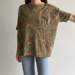 1980s Tree Camo Pocket T-shirt with a Good Fit