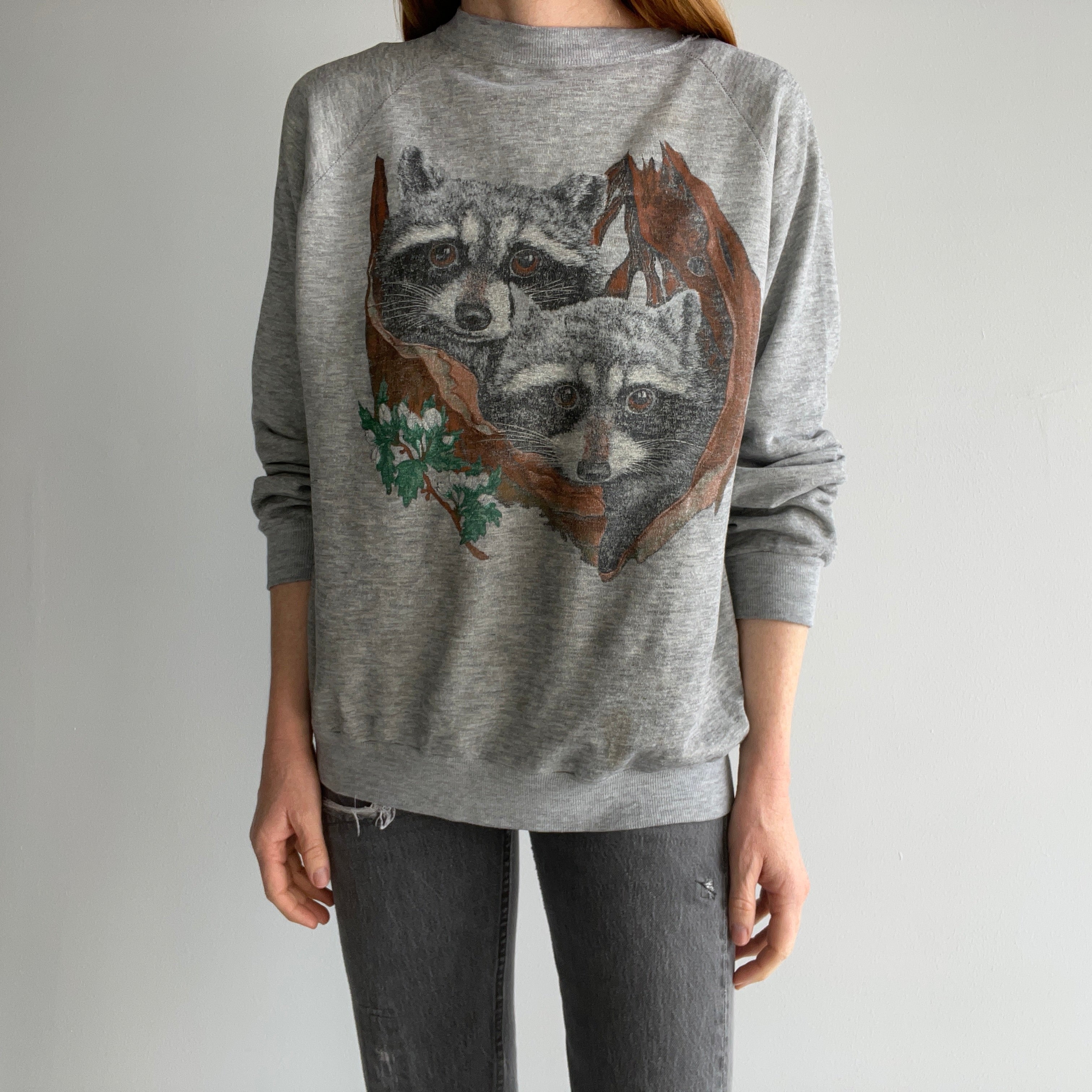 1980s Trash Can Pandas Sweatshirt - Awwwwwww