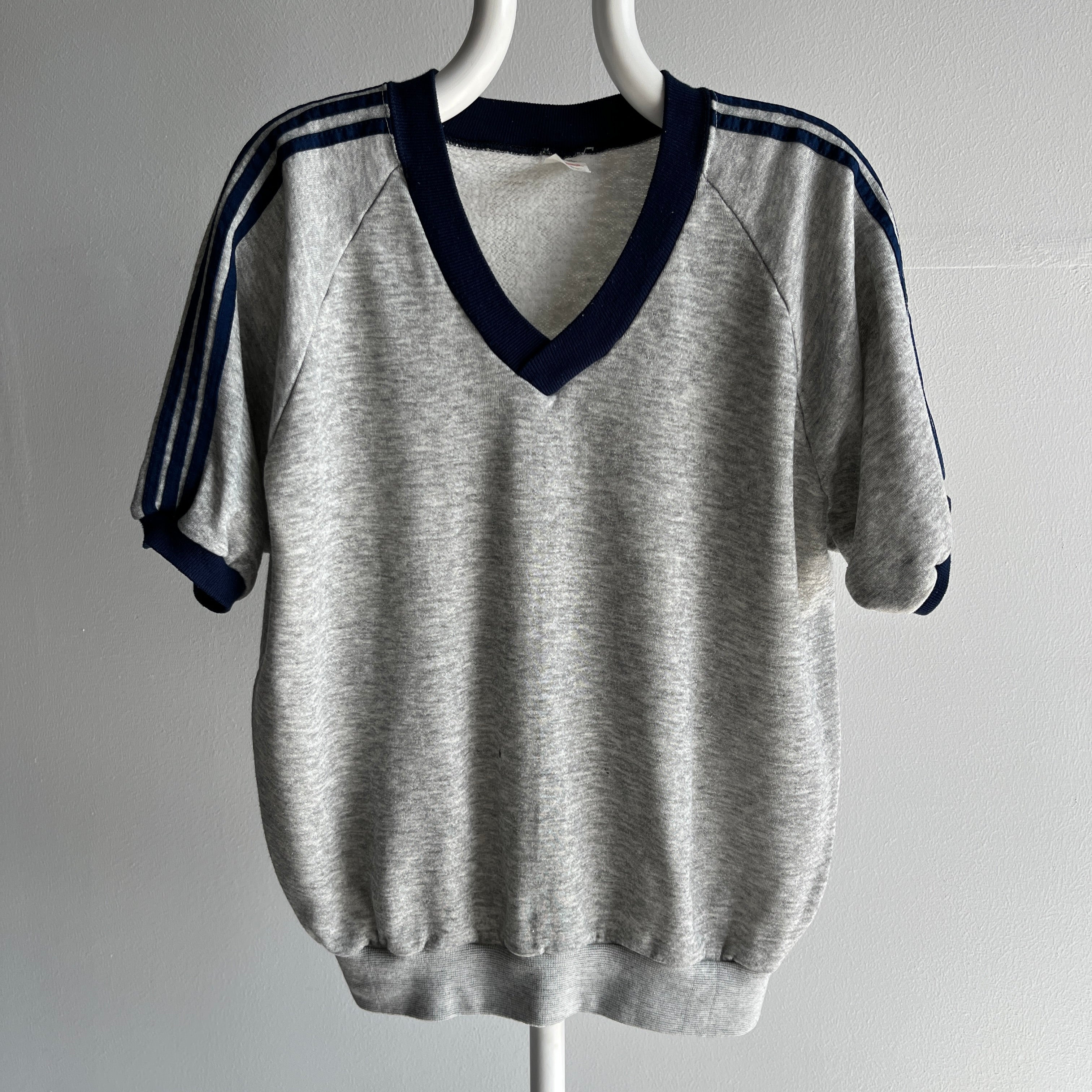 1970s Triple Stripe V-Neck Oh So Slouchy Warm Up by Sportswear