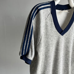 1970s Triple Stripe V-Neck Oh So Slouchy Warm Up by Sportswear