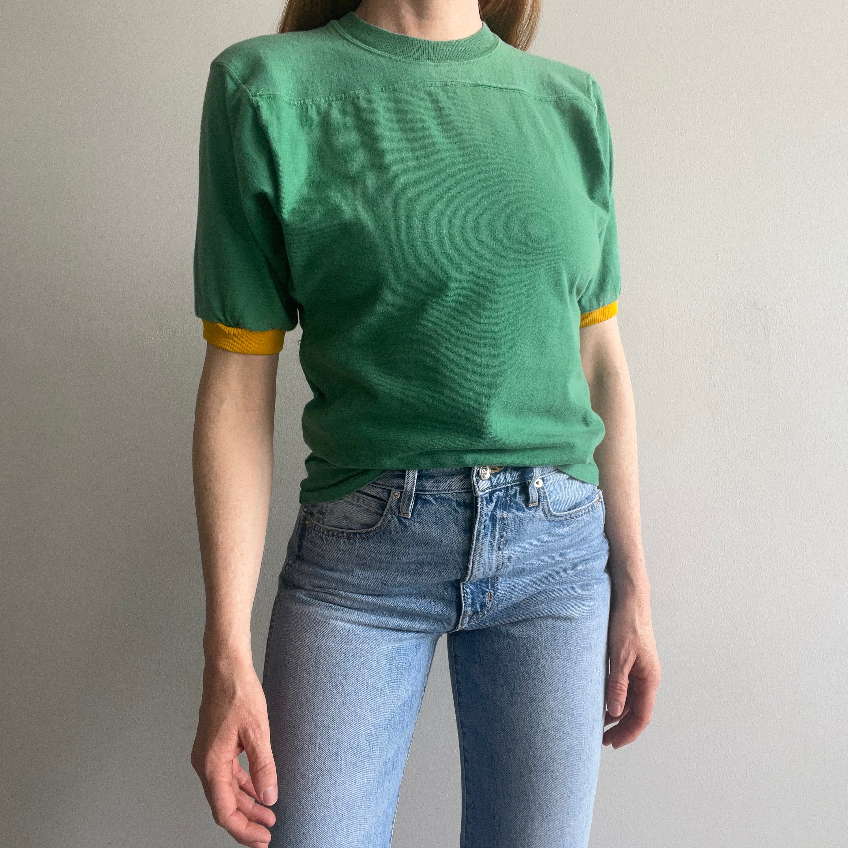 1970s Football Ring Tee with No 9 On the Backside