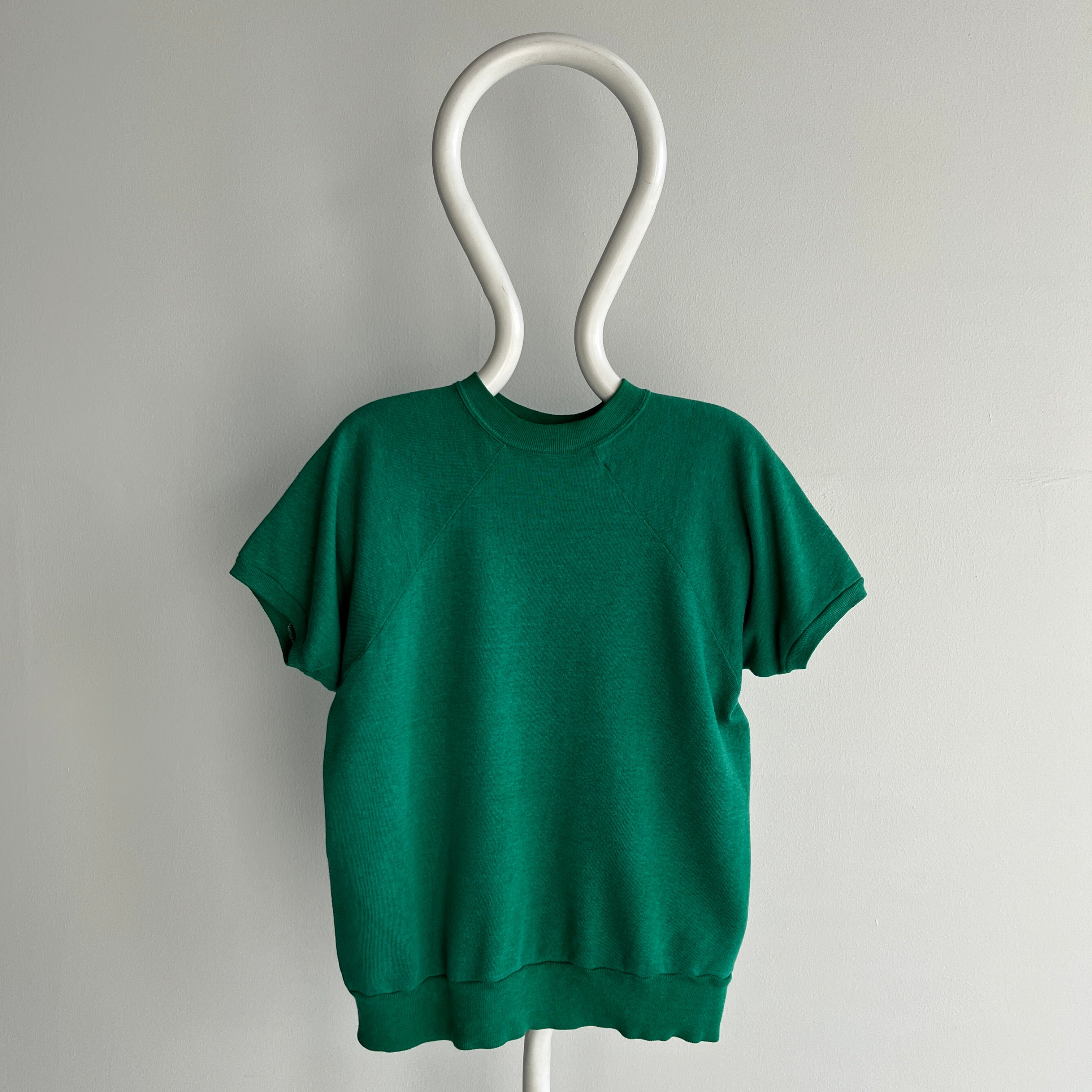 1970s Exceptionally Soft and Worn Faded Green Warm Up