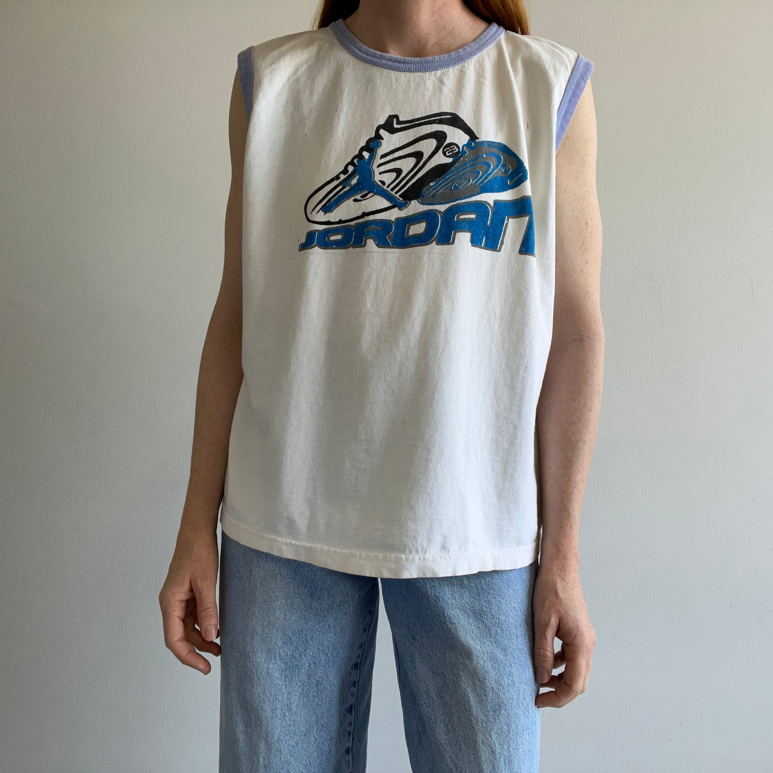 1980s Michael Jordan Bootleg Style Screen Print Tank Top - WOW