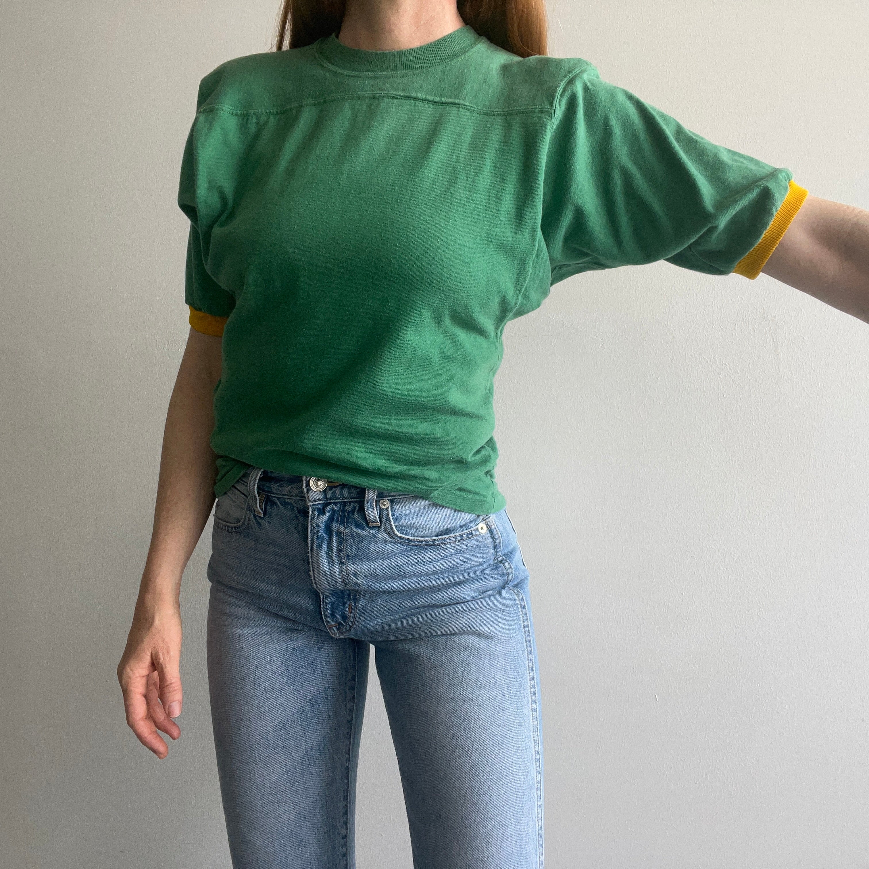 1970s Football Ring Tee with No 9 On the Backside