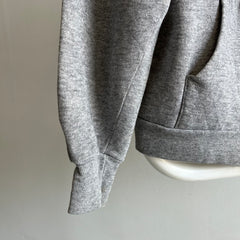 1980s Blank Gray Zip Up Hoodie