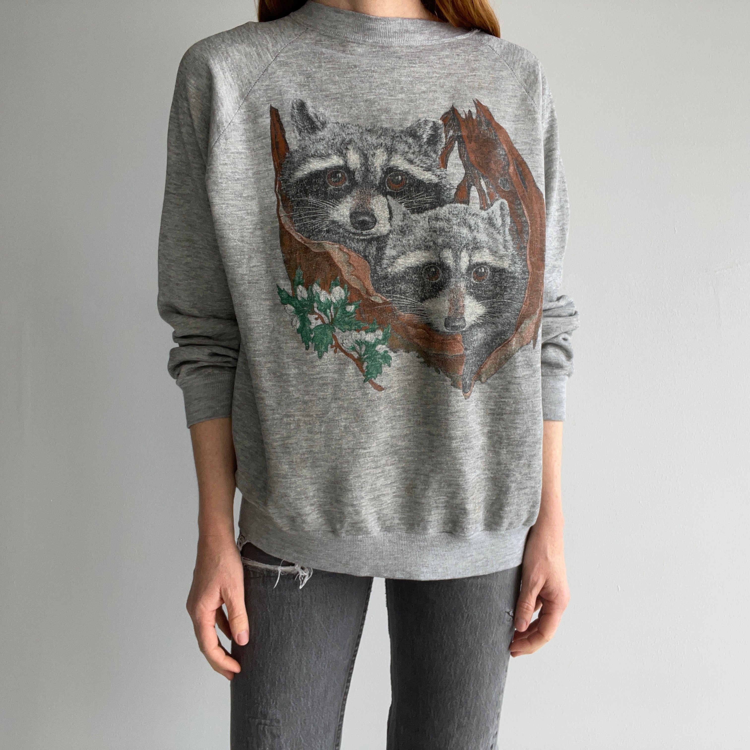 1980s Trash Can Pandas Sweatshirt - Awwwwwww