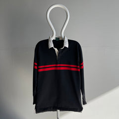 1980s Izod Rugby Shirt with Plaid Accents Under The Collar